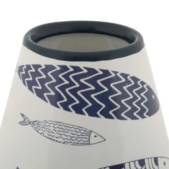 Vaso Bianco blu Disegni con Pesci Colore Struttura blu, Diametro 6 cm - Aurel
