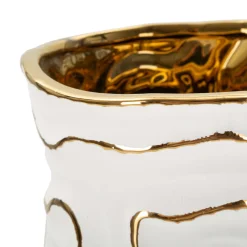 Vaso Bianco oro Colore Struttura oro, - Banenoha