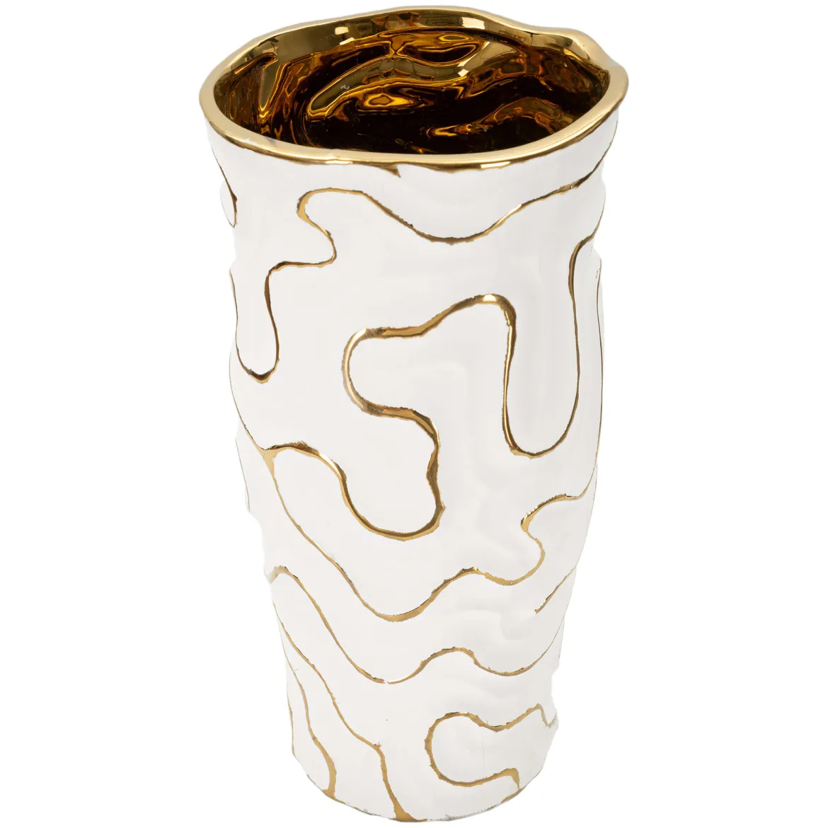 Vaso Bianco oro Colore Struttura oro, - Banenoha