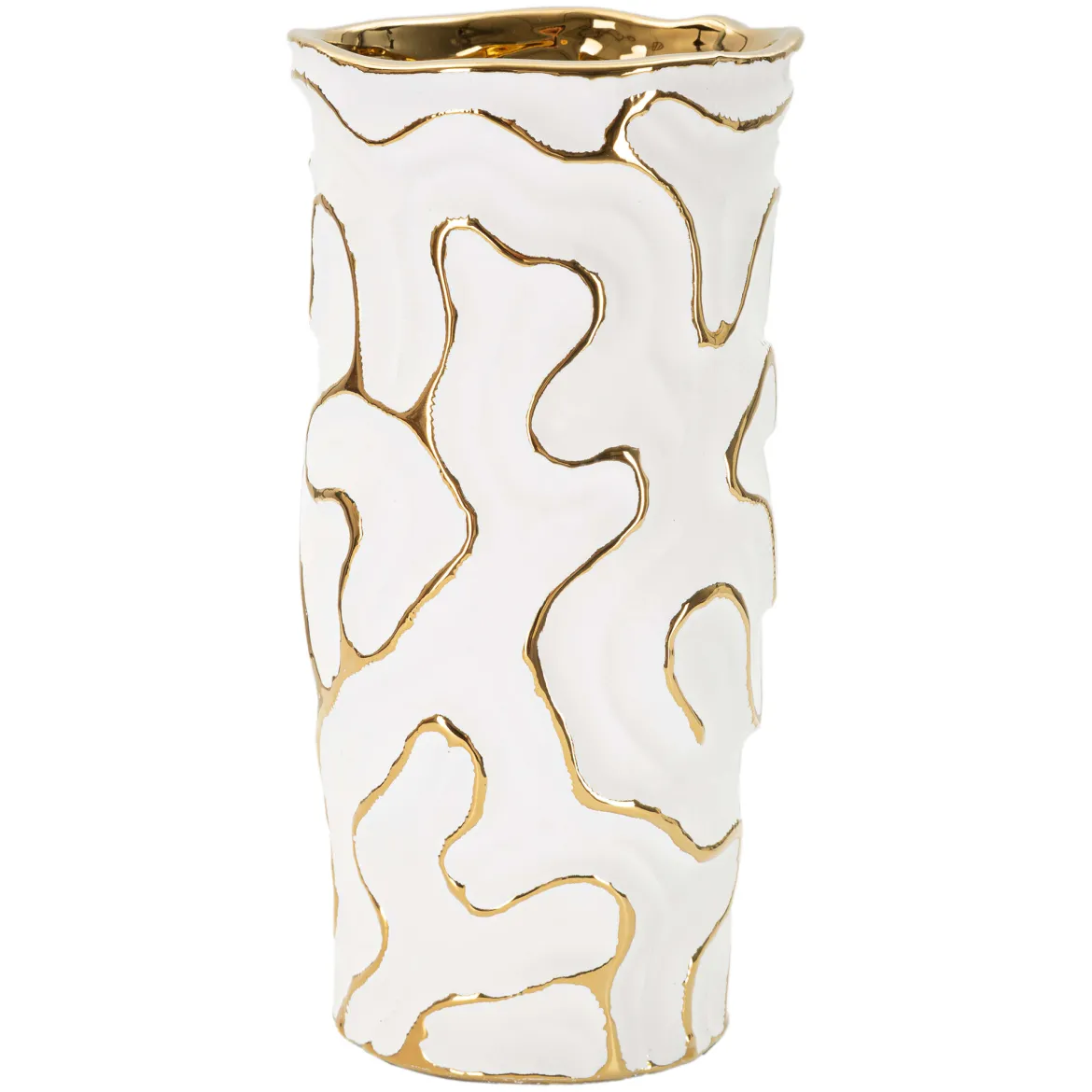 Vaso Bianco oro Colore Struttura oro, - Elide