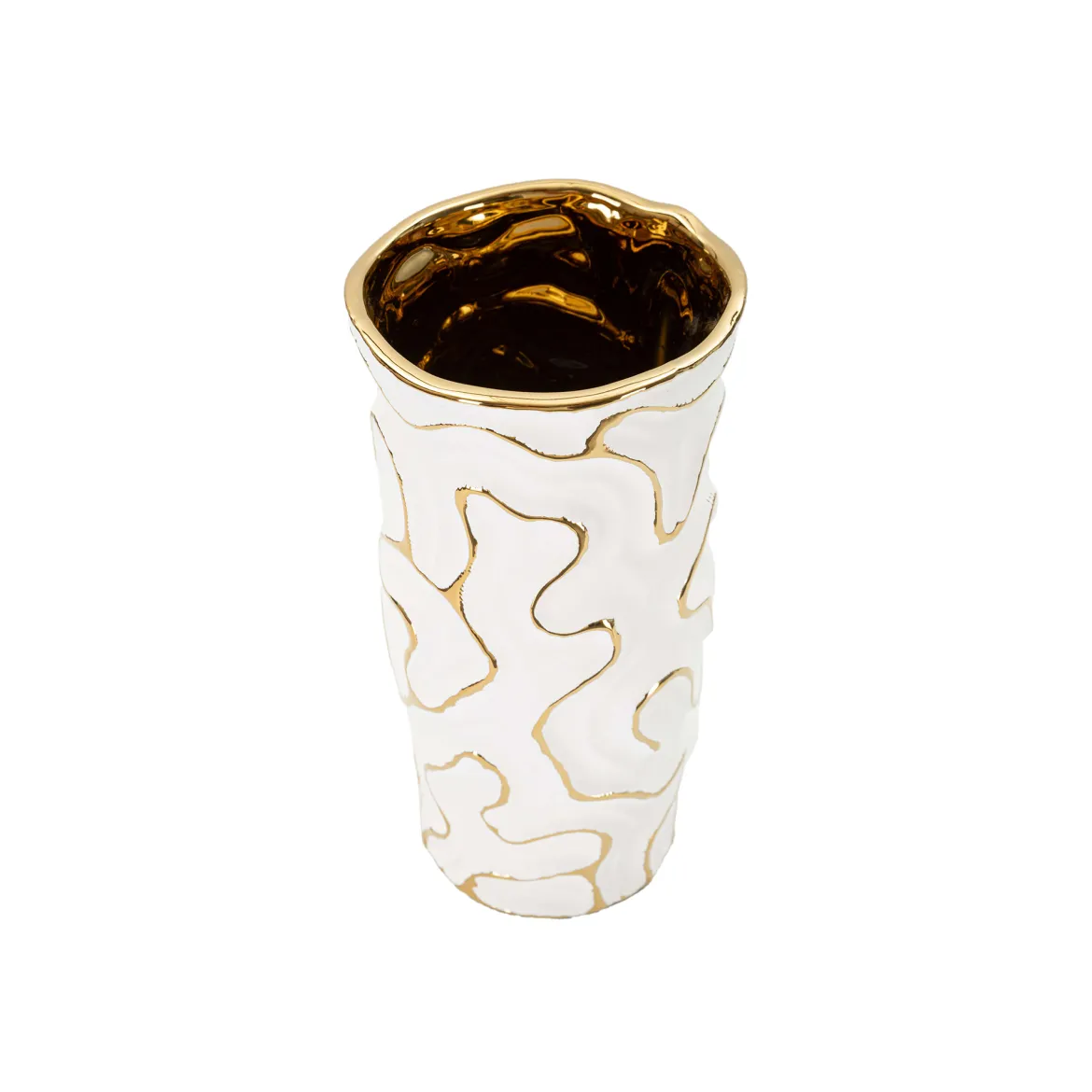 Vaso Bianco oro Colore Struttura oro, - Elide