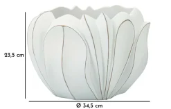 Vaso Bovezzo, 35x35 h24 cm, Bianco