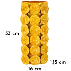 Vaso Giallo Disegno Moderno Diametro 13.5 cm, - Barini