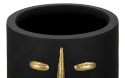 Vaso Hamilton, Nero e Oro, 25x25 h25 cm