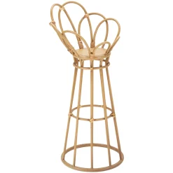 Vaso Marrone Rovere Portavaso Finiture in Rattan Materiale Struttura in Plastica, Sfumatura Colore Struttura Rovere - Dalotami