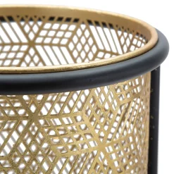 Vaso oro Nero set 2 Vasi, Portavasi Rimovibili Colore Struttura Nero, Diametro Vaso Grande: 16, Vaso Piccolo: 13 cm - Samara