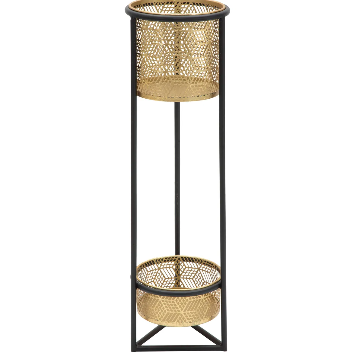 Vaso oro Nero set 2 Vasi, Portavasi Rimovibili Colore Struttura Nero, Diametro 21 cm - Holbox