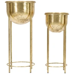 Vaso oro set 2 Vasi, Portavasi Rimovibili Diametro Vaso Grande: 26, Vaso Piccolo: 20 cm, - Twizel
