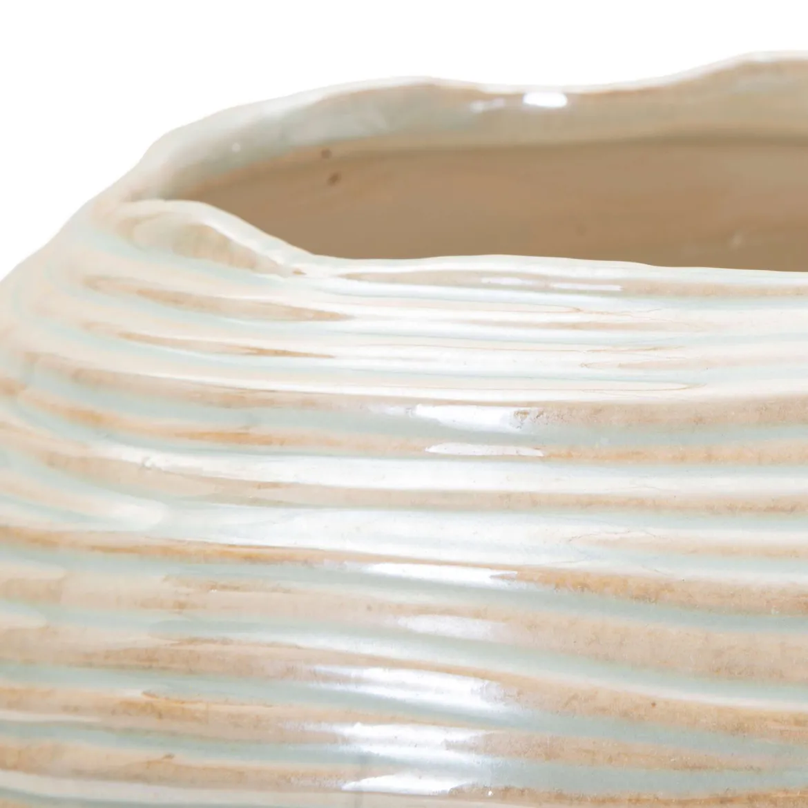 Vaso Rosa Bianco Crema Finitura Effetto Materico Colore Struttura Bianco, Sfumatura Colore Struttura Crema - Batobamo