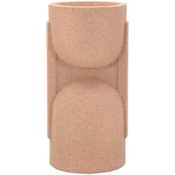Vaso Rosa Finitura Geometrica, - Fatone