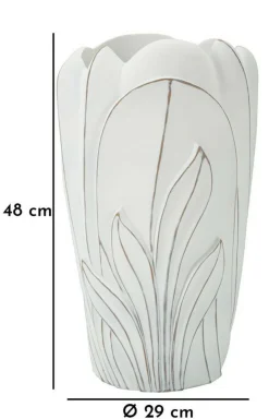 Vaso Tramigna, 29x29 h48 cm, Bianco