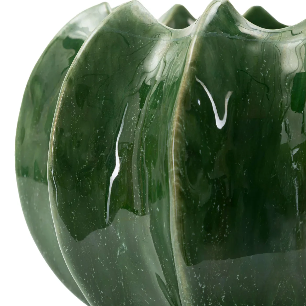 Vaso Verde Disegno con Cactus Diametro 13.5 cm, - Batase