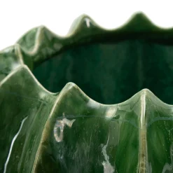 Vaso Verde Disegno con Cactus Diametro 13.5 cm, - Batase