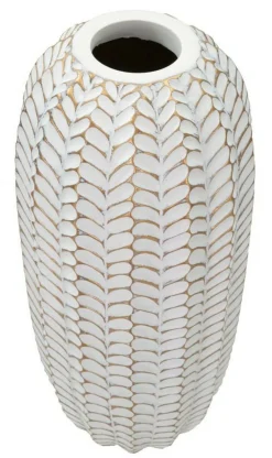 Vaso Whitechapel, Bianco e Oro, 19x19 h46 cm