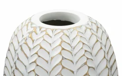 Vaso Whitechapel, Bianco e Oro, 19x19 h46 cm