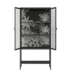 Vetrina 2 ante 80x35x160h cm ardesia - Busseto