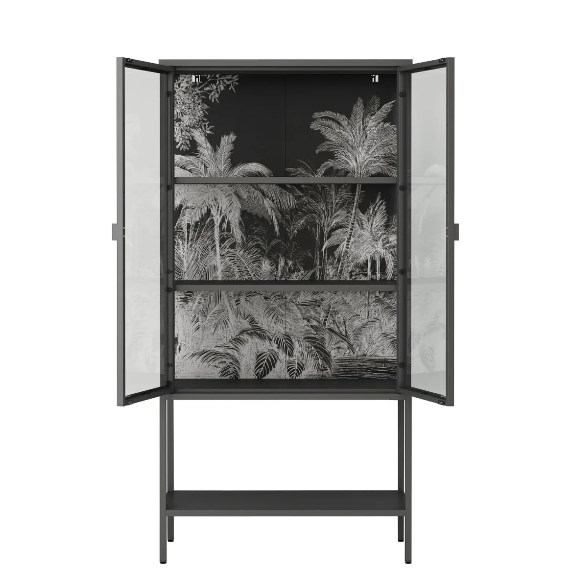 Vetrina 2 ante 80x35x160h cm ardesia - Busseto
