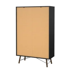 Vetrina 2 ante 101x40x161h cm nera e noce - Mora