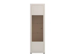 Vetrina Beige Nero 4 Ripiani Un'anta 58x35x194h cm, 5 Vani - Palena