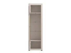 Vetrina Beige Nero 4 Ripiani Un'anta 58x35x194h cm, 5 Vani - Palena