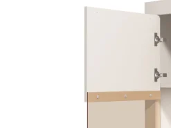 Vetrina Beige Nero 4 Ripiani Un'anta 58x35x194h cm, 5 Vani - Palena