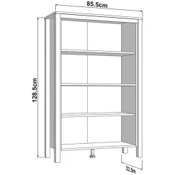 Vetrina Bianco Marrone Rovere Nodi 4 Ripiani Apertura Battente 60.5x41x194.5h cm, 2 Ante - Piscinas