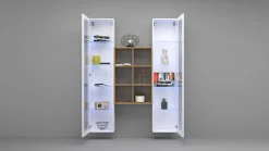 Vetrina Bianco 12 Ripiani 2 Ante 40x30x180h cm, 16 Vani - Gadoni