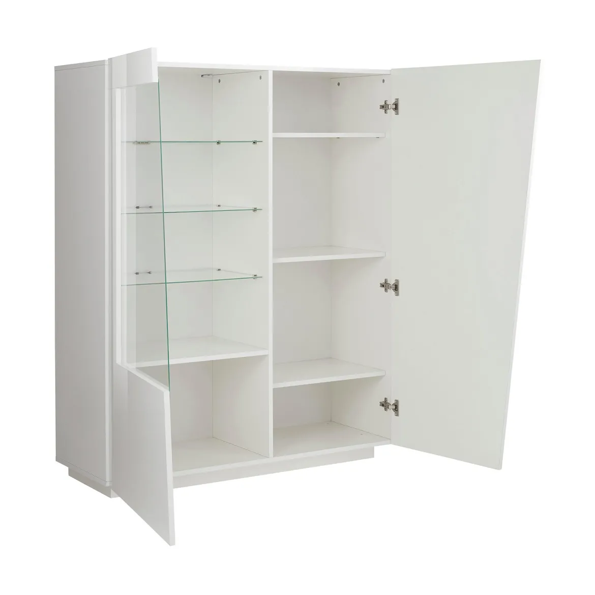 Vetrina Bianco 7 Ripiani 2 Ante 120x43x146h cm, 9 Vani - Montano