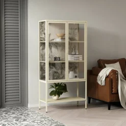 Vetrina Busseto, 80x35 h160 cm, Panna
