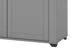Vetrina Grigio Marrone 6 Ripiani 4 Ante 103.5x41x143h cm, 8 Vani - Sarconi