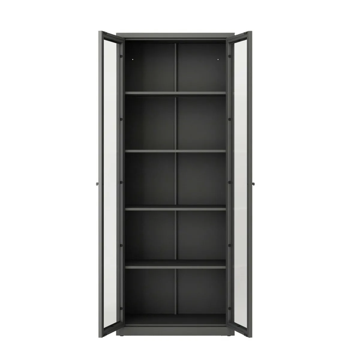 Vetrina in metallo 2 ante 70x35x180h cm ardesia - Izano