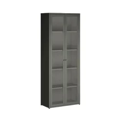 Vetrina in metallo 2 ante 70x35x180h cm ardesia - Izano