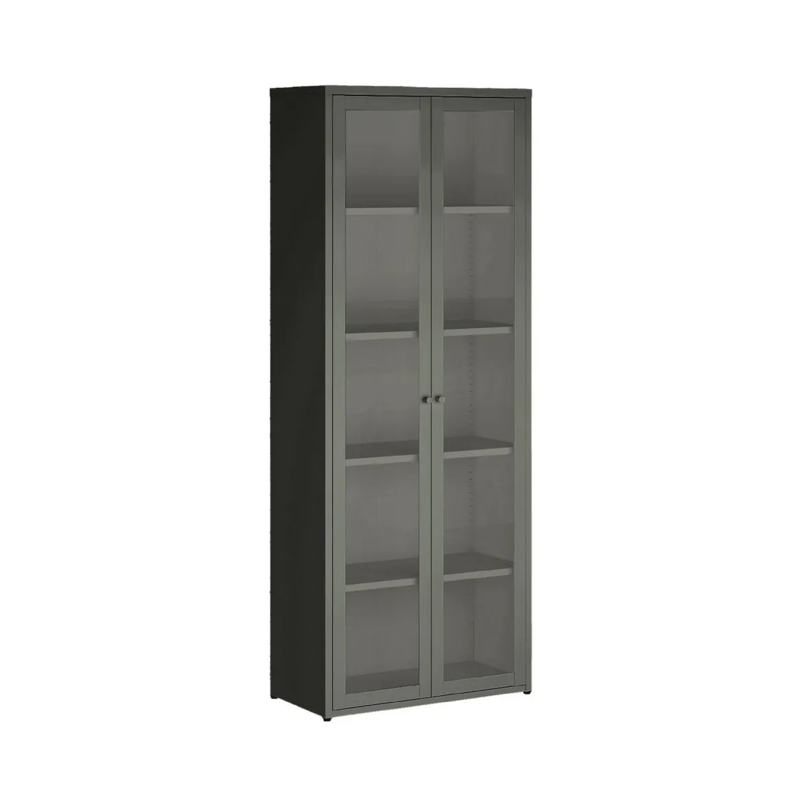Vetrina in metallo 2 ante 70x35x180h cm ardesia - Izano
