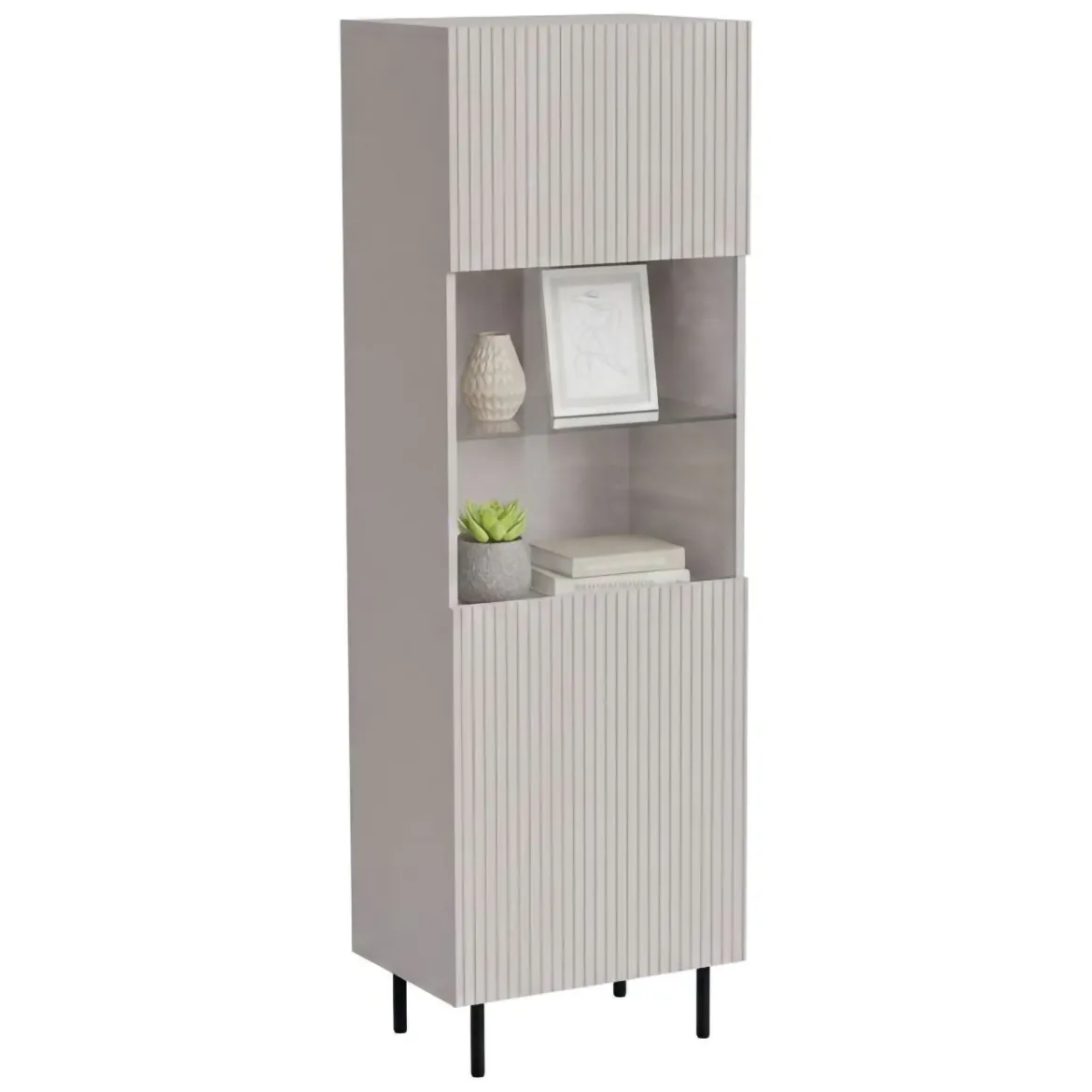 Vetrina Luzzana, 60x42 h183 cm, Beige