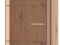 Vetrina Marrone Beige Rovere Nodi 4 Ripiani Apertura Battente 51.5x35x191.5h cm, Un'anta - Usseaux