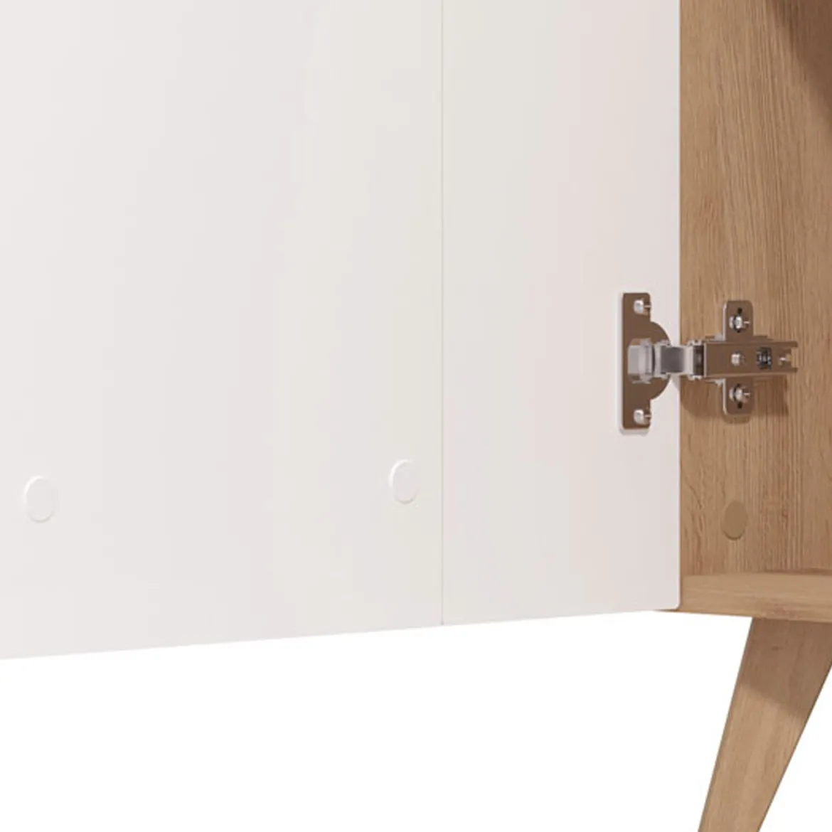 Vetrina Marrone Rovere Nodi Bianco un Ripiano Apertura Battente 58x35x202.5h cm, Un'anta - Camastra