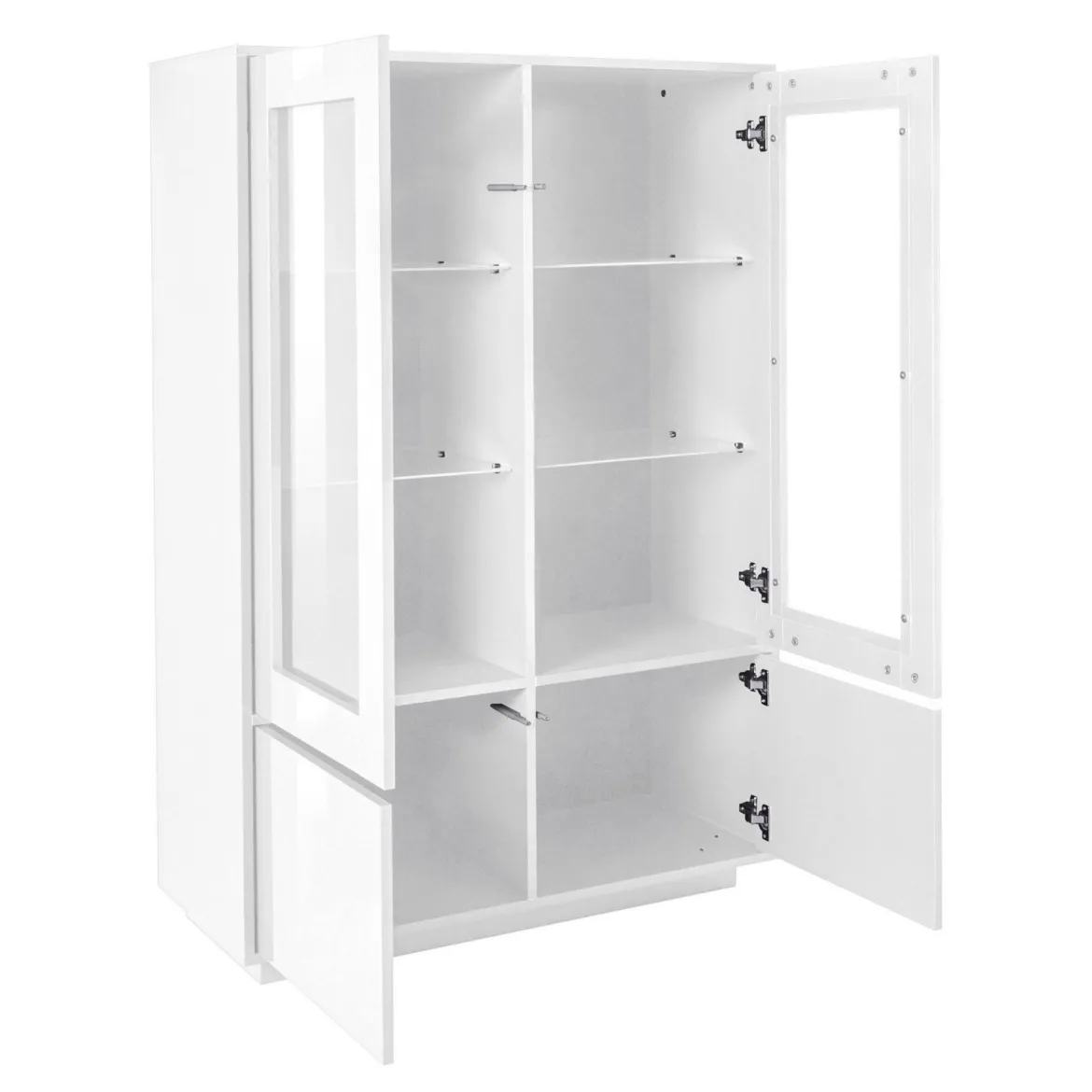Vetrina moderna 4 ante 100x41x146h cm bianca lucida - Agostino