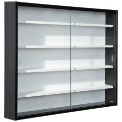 Vetrina Nero 4 Ripiani 2 Ante 10x80x60h cm, 5 Vani - Cumiana