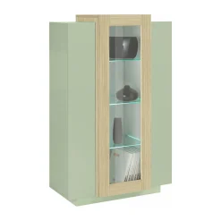 Vetrina Verde 7 Ripiani 10 Vani 80x38x120.5h cm, 3 Ante - Severino