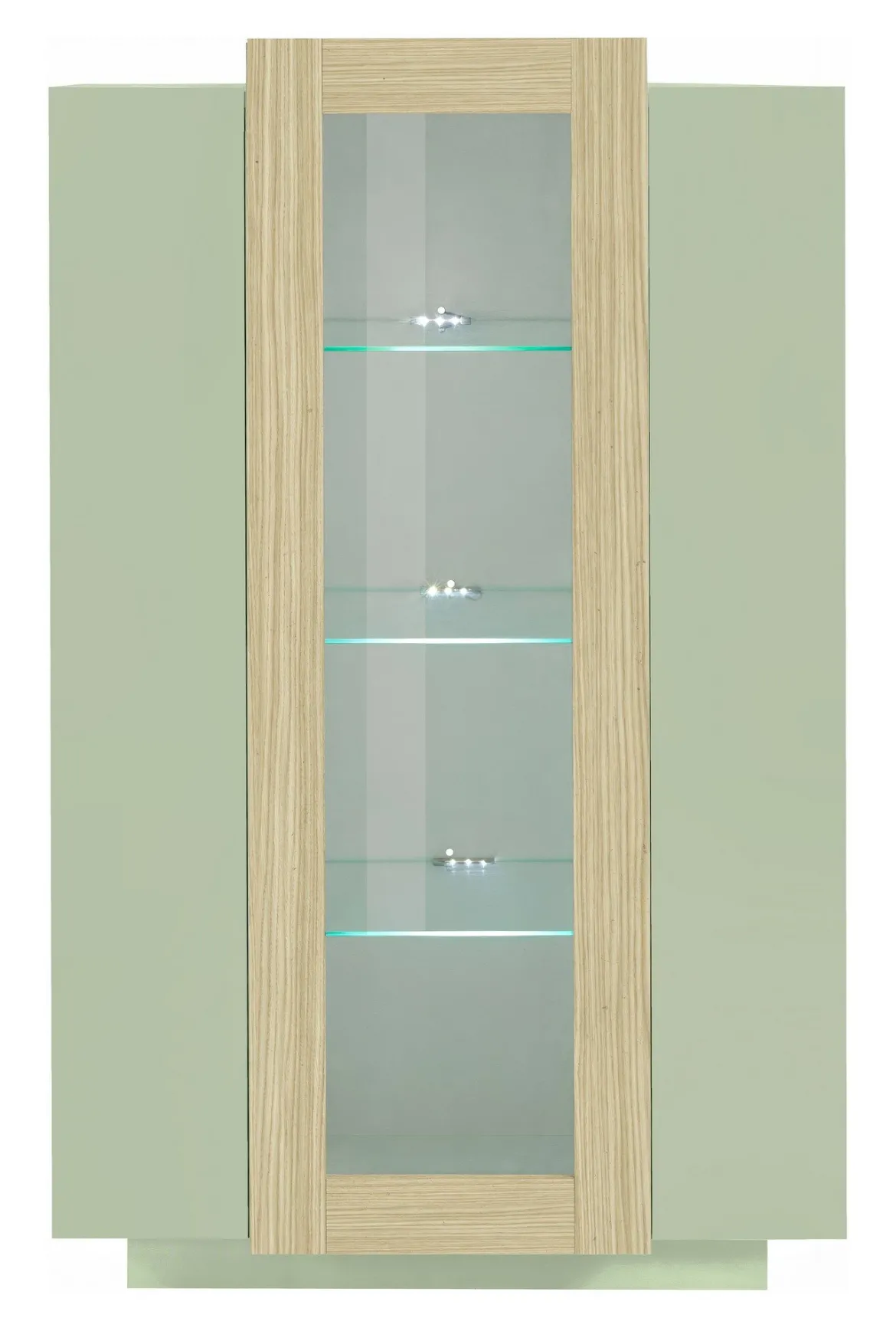 Vetrina Verde 7 Ripiani 10 Vani 80x38x120.5h cm, 3 Ante - Severino