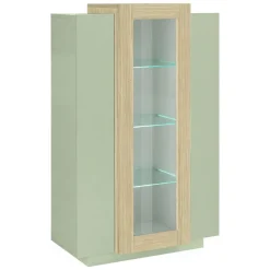 Vetrina Verde 7 Ripiani 10 Vani 80x38x120.5h cm, 3 Ante - Severino