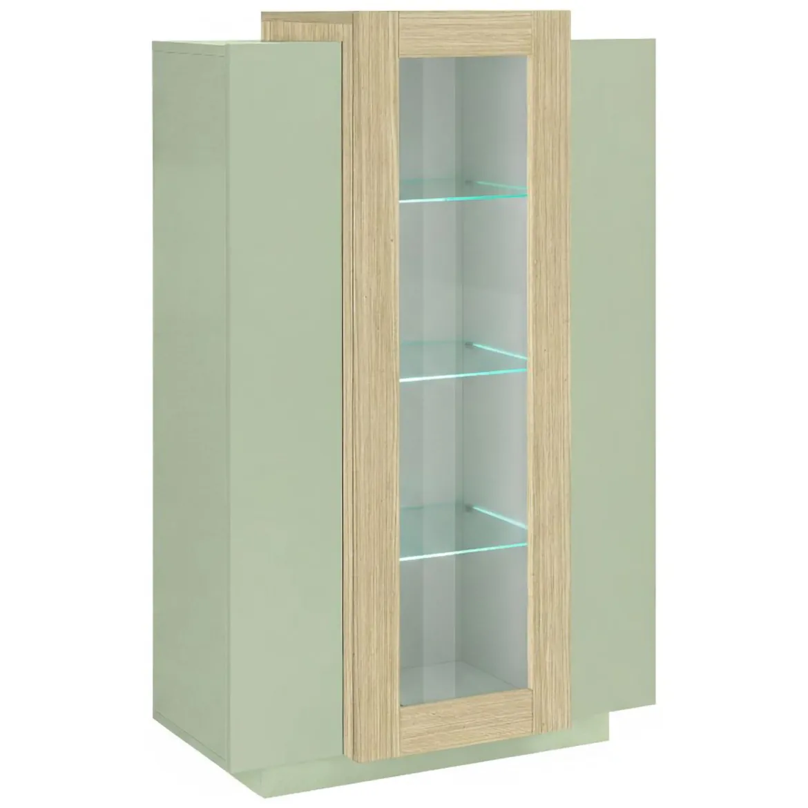 Vetrina Verde 7 Ripiani 10 Vani 80x38x120.5h cm, 3 Ante - Severino