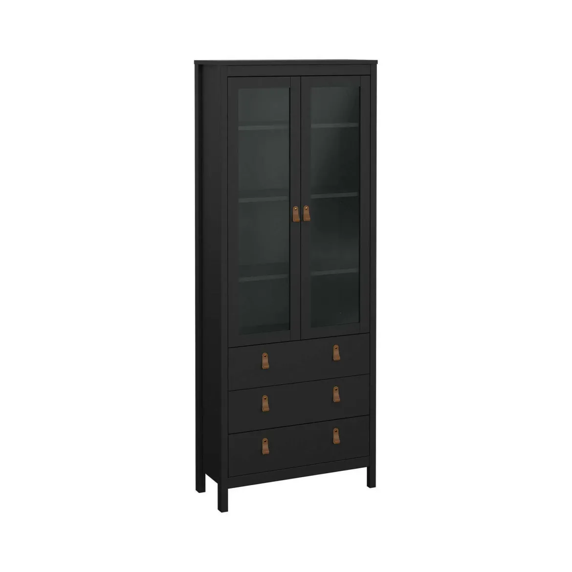 Vetrina vintage sala da pranzo 2 ante 78x32x199h cm nera - Lazio