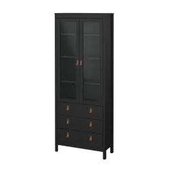 Vetrina vintage sala da pranzo 2 ante 78x32x199h cm nera - Lazio