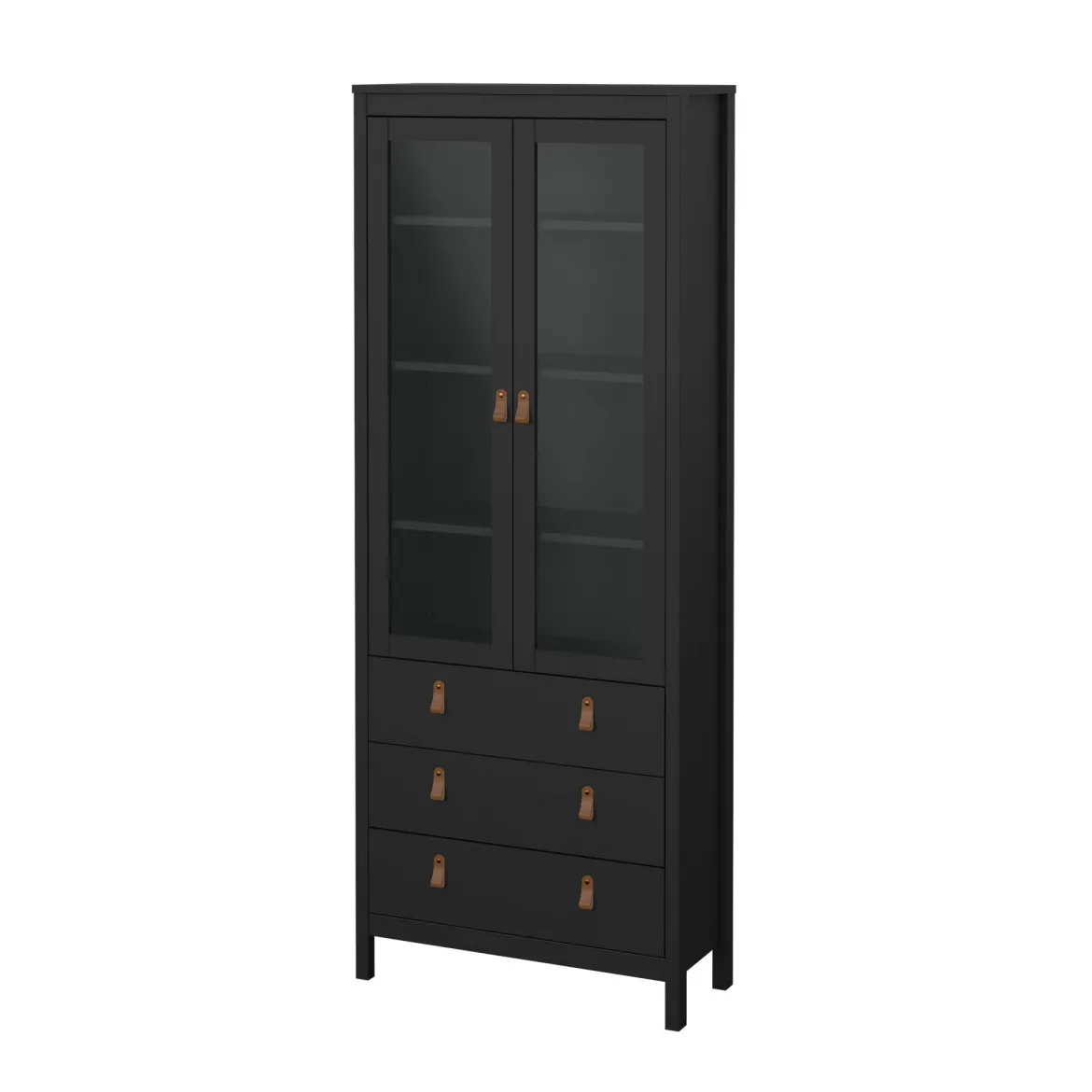Vetrina vintage sala da pranzo 2 ante 78x32x199h cm nera - Lazio